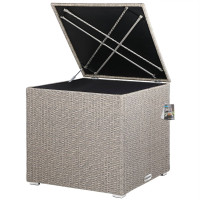 Cushion Storage Box | Polyrattan | 318L | Cream | Cube Design